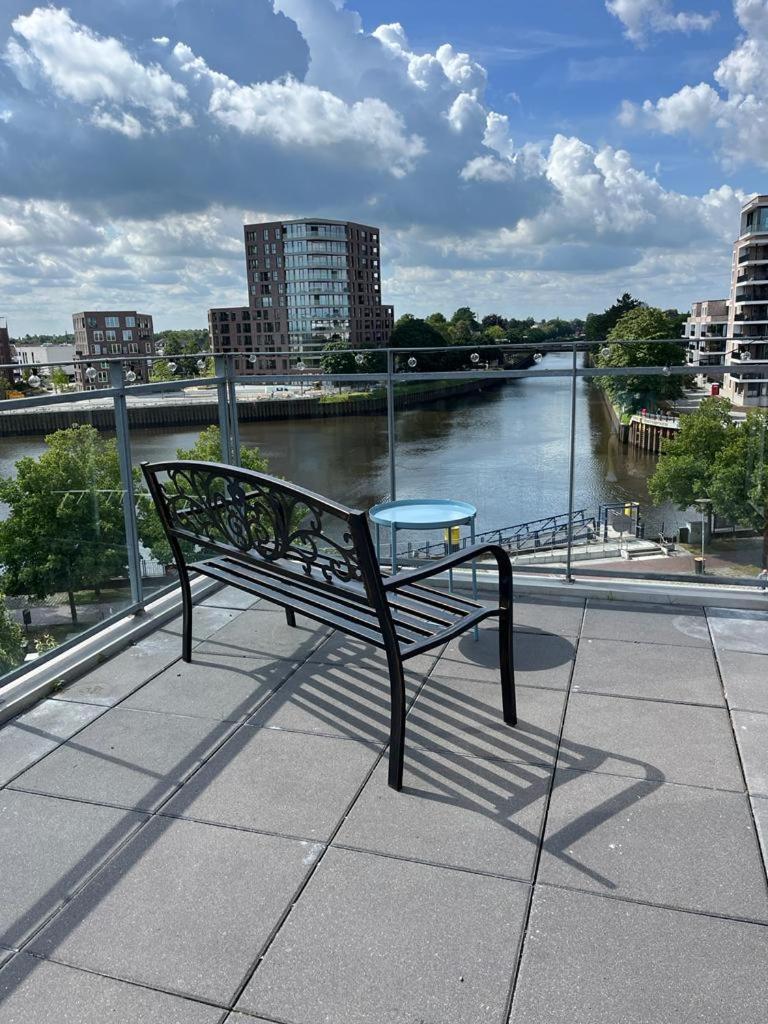 Penthouse-Wohnung Mit Flussblick Oldenburg Exterior foto